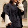 BUBBLEROOM Hiri Quilted Poncho Black L/XL