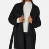 BUBBLEROOM Lilah Belted Wool Coat Black M