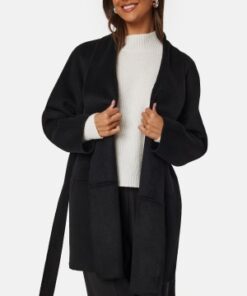 BUBBLEROOM Lilah Belted Wool Coat Black M