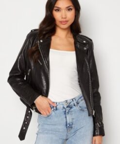 JOFAMA Rachel Leather Biker 00 Black 34