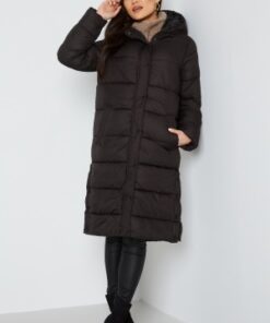 ONLY Cammie Long Quilted Coat Black M