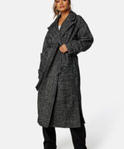 BUBBLEROOM Rue Oversized Wool Blend Coat Black / White S