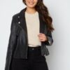 VILA Feli Leather Jacket Black 34